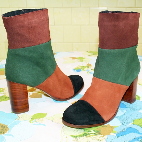 Musse & Cloud Shoes - 40EU Patchwork Suede Ankle Boot NIB